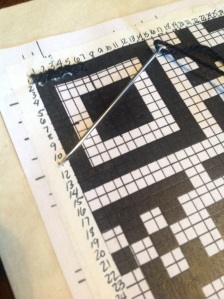 I had to create a grid over the QR code image using a ruler & pen.